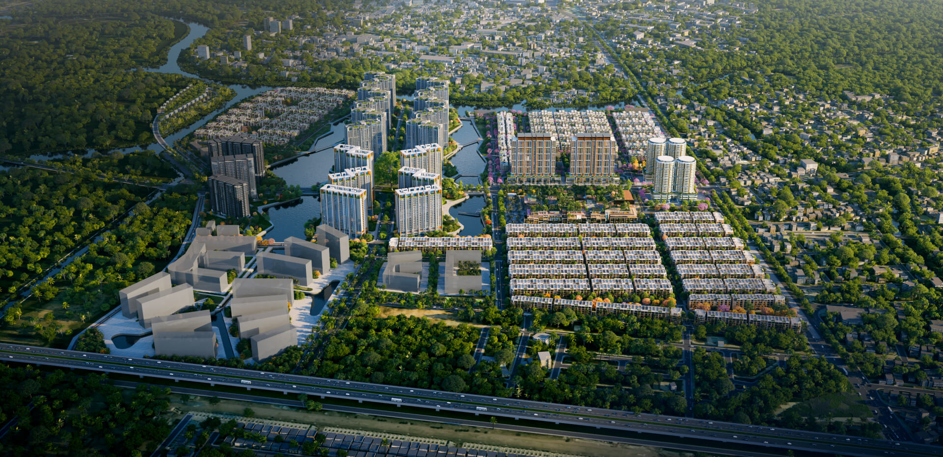 Toàn cảnh khu đô thị The Global City tại khu Rạch Chiếc, TP. Thủ Đức